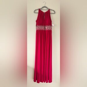 R&M Richards Formal Red Beaded Gown / Prom Dress